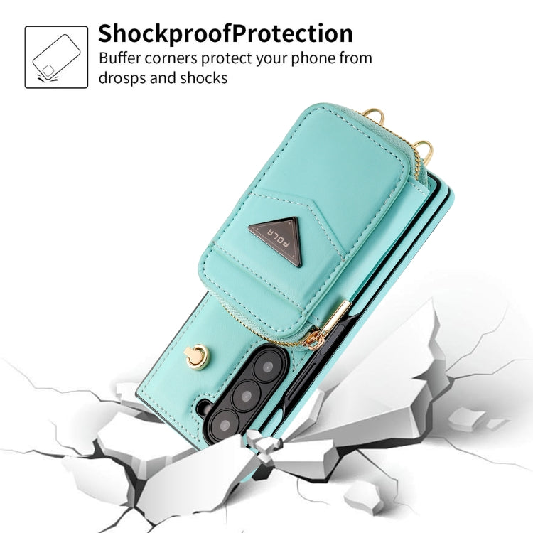 For Samsung Galaxy Z Fold6 POLA Multi-Card Slots Zipper Wallet Phone Case
