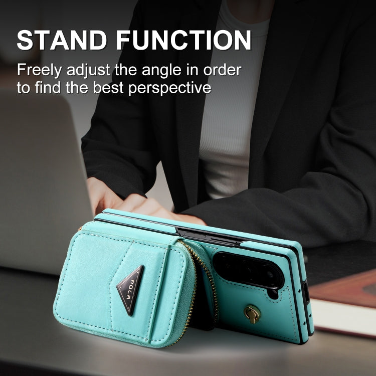 For Samsung Galaxy Z Fold6 POLA Multi-Card Slots Zipper Wallet Phone Case