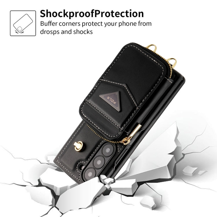 For Samsung Galaxy Z Fold6 POLA Multi-Card Slots Zipper Wallet Phone Case