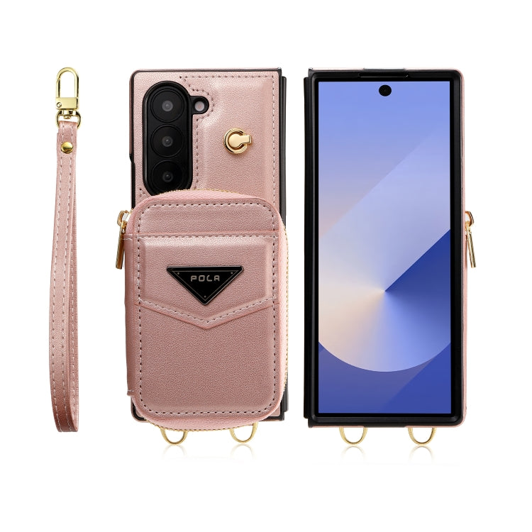 For Samsung Galaxy Z Fold6 POLA Multi-Card Slots Zipper Wallet Phone Case