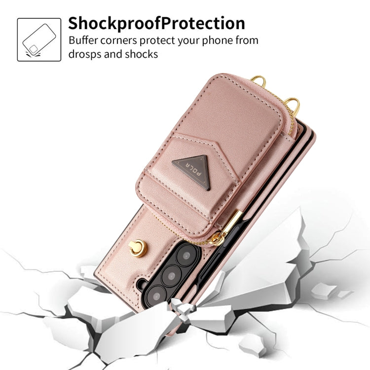 For Samsung Galaxy Z Fold6 POLA Multi-Card Slots Zipper Wallet Phone Case