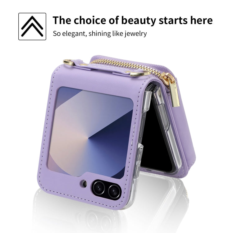 For Samsung Galaxy Z Flip6 POLA Multi-Card Slots Zipper Wallet Phone Case