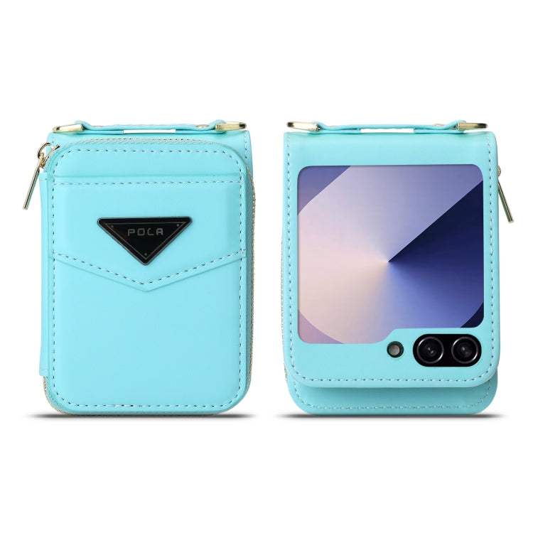 For Samsung Galaxy Z Flip6 POLA Multi-Card Slots Zipper Wallet Phone Case