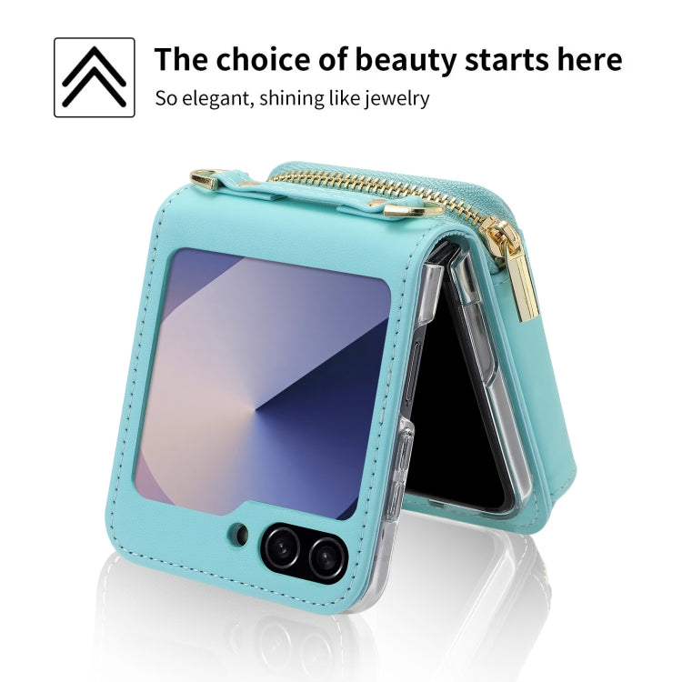 For Samsung Galaxy Z Flip6 POLA Multi-Card Slots Zipper Wallet Phone Case