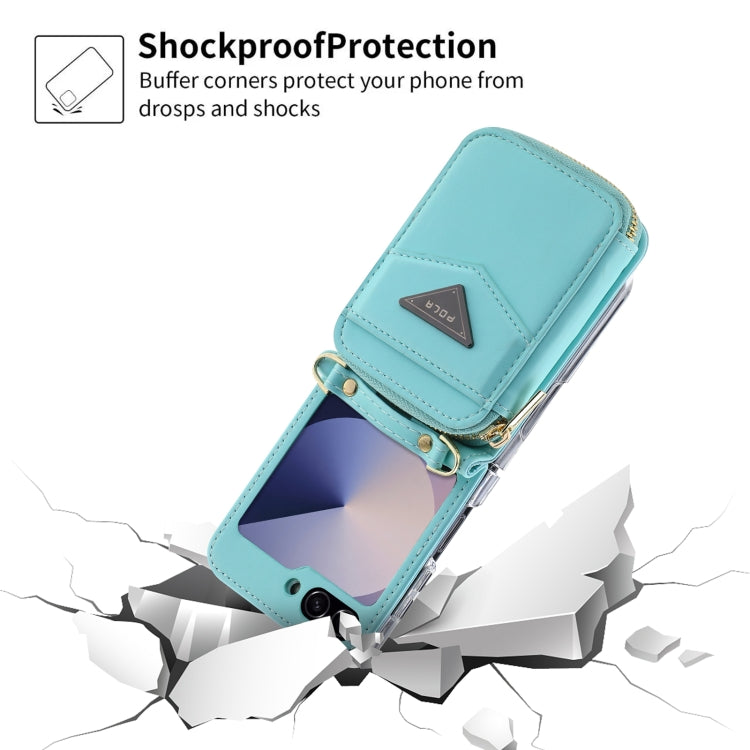 For Samsung Galaxy Z Flip6 POLA Multi-Card Slots Zipper Wallet Phone Case