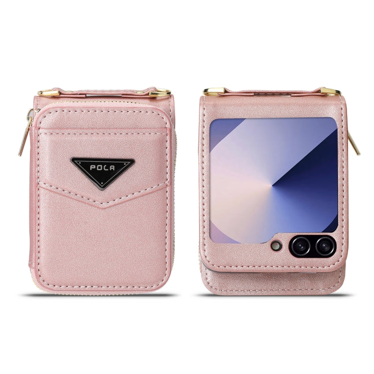 For Samsung Galaxy Z Flip6 POLA Multi-Card Slots Zipper Wallet Phone Case