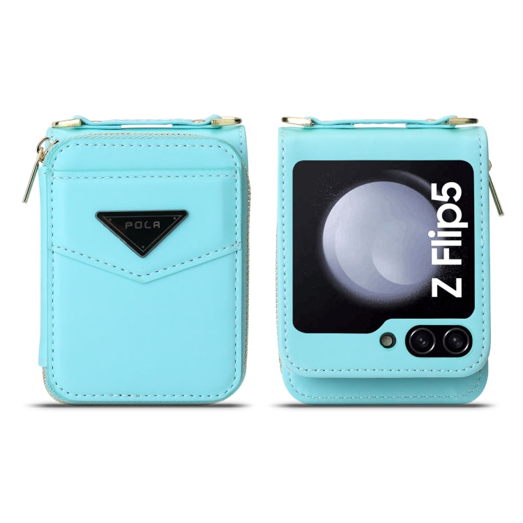 For Samsung Galaxy Z Flip5 POLA Multi-Card Slots Zipper Wallet Phone Case