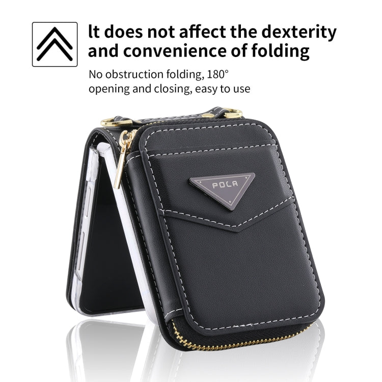 For Samsung Galaxy Z Flip5 POLA Multi-Card Slots Zipper Wallet Phone Case