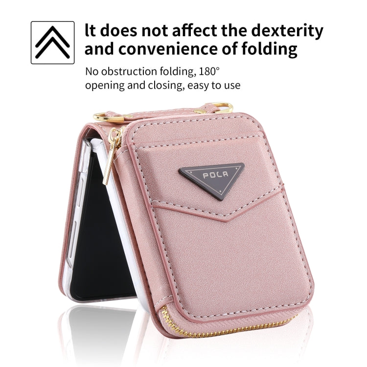 For Samsung Galaxy Z Flip5 POLA Multi-Card Slots Zipper Wallet Phone Case