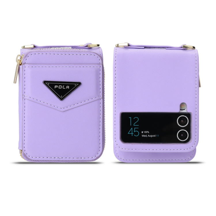 For Samsung Galaxy Z Flip3 5G POLA Multi-Card Slots Zipper Wallet Phone Case