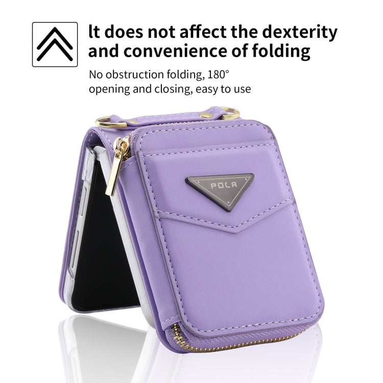 For Samsung Galaxy Z Flip3 5G POLA Multi-Card Slots Zipper Wallet Phone Case