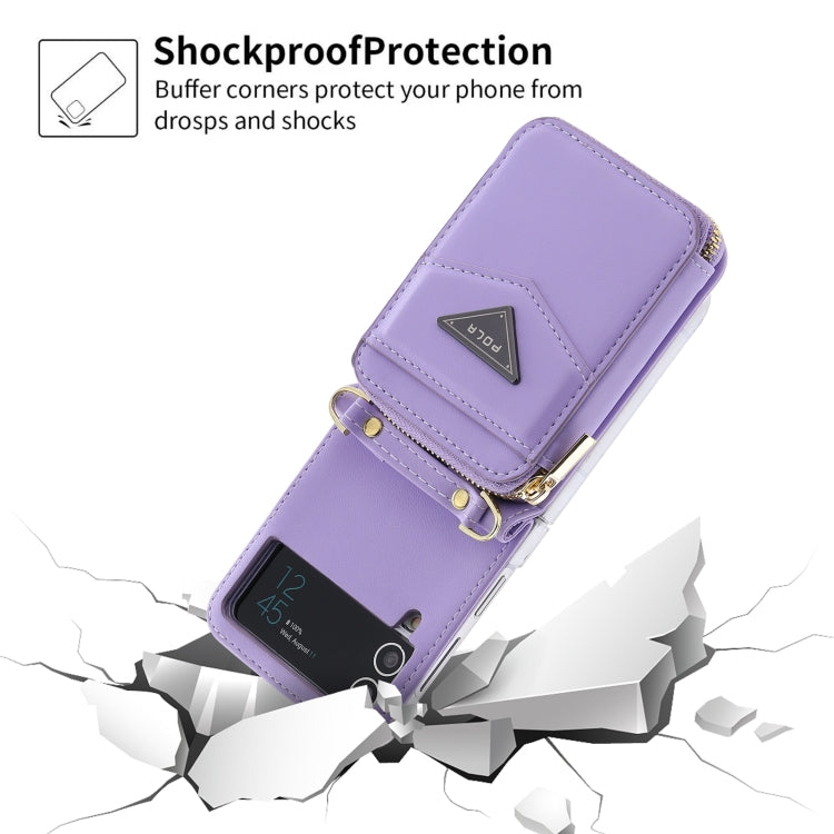 For Samsung Galaxy Z Flip3 5G POLA Multi-Card Slots Zipper Wallet Phone Case