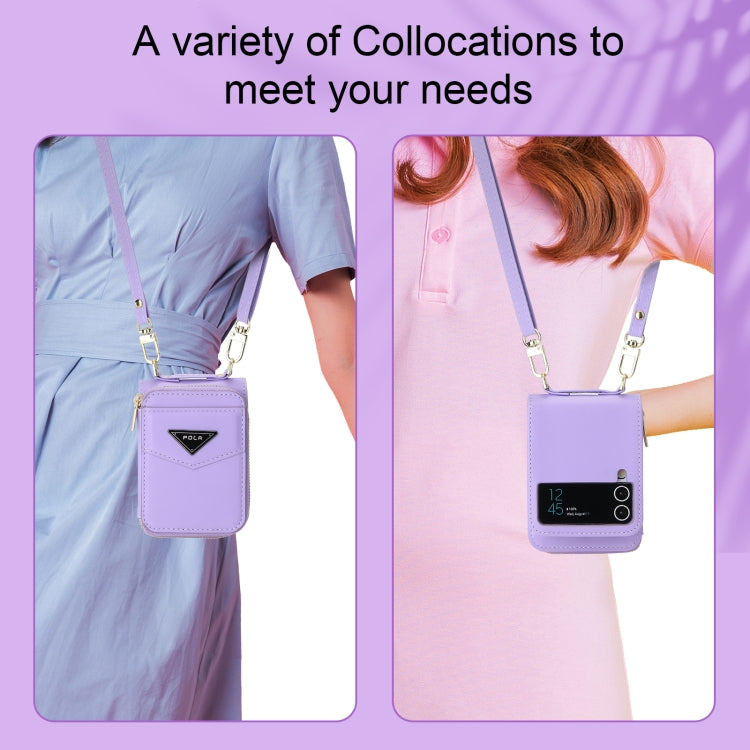 For Samsung Galaxy Z Flip3 5G POLA Multi-Card Slots Zipper Wallet Phone Case