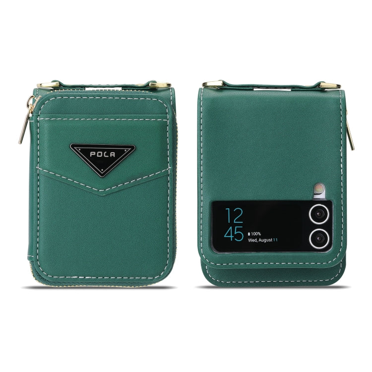 For Samsung Galaxy Z Flip3 5G POLA Multi-Card Slots Zipper Wallet Phone Case