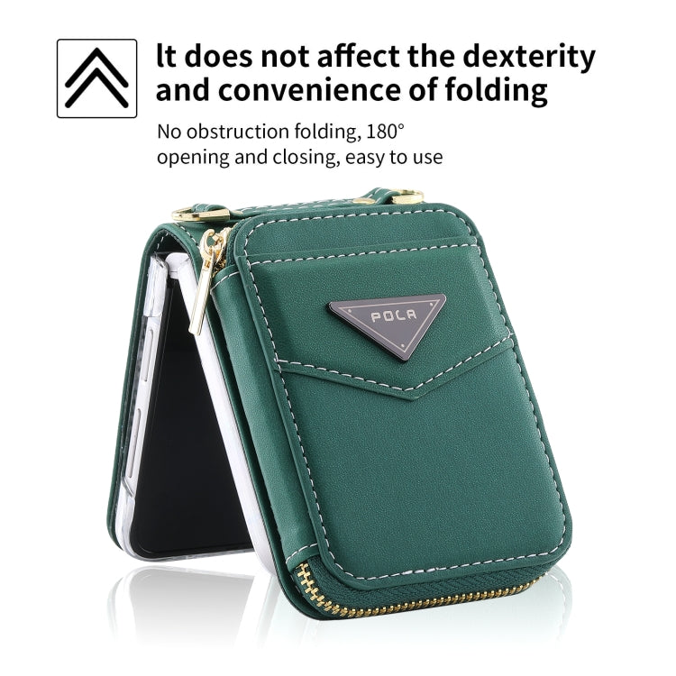 For Samsung Galaxy Z Flip3 5G POLA Multi-Card Slots Zipper Wallet Phone Case