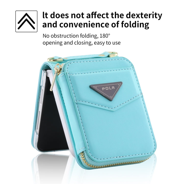 For Samsung Galaxy Z Flip3 5G POLA Multi-Card Slots Zipper Wallet Phone Case