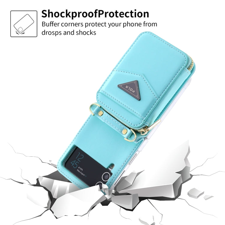 For Samsung Galaxy Z Flip3 5G POLA Multi-Card Slots Zipper Wallet Phone Case