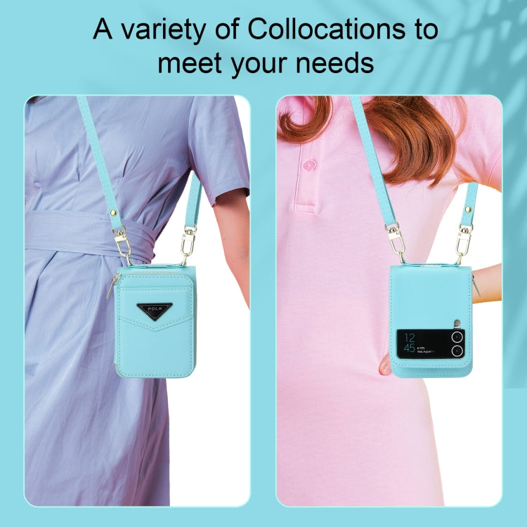 For Samsung Galaxy Z Flip3 5G POLA Multi-Card Slots Zipper Wallet Phone Case