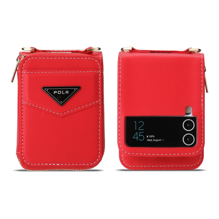 For Samsung Galaxy Z Flip3 5G POLA Multi-Card Slots Zipper Wallet Phone Case