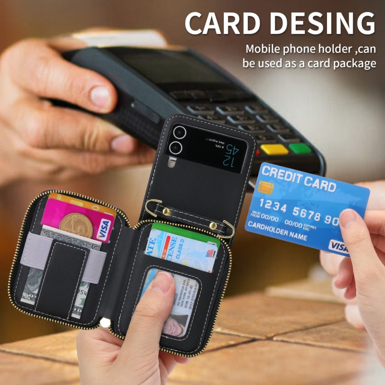 For Samsung Galaxy Z Flip3 5G POLA Multi-Card Slots Zipper Wallet Phone Case
