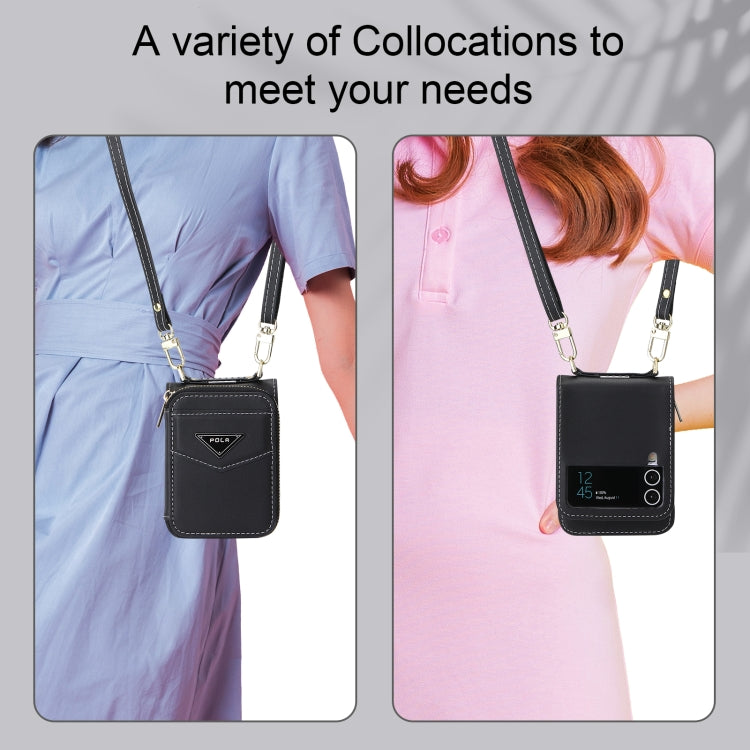 For Samsung Galaxy Z Flip3 5G POLA Multi-Card Slots Zipper Wallet Phone Case