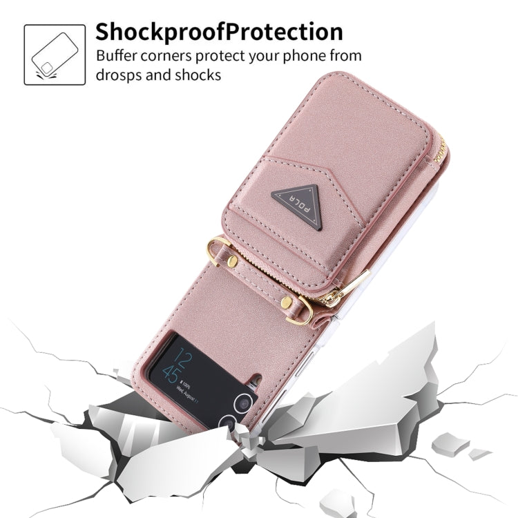 For Samsung Galaxy Z Flip3 5G POLA Multi-Card Slots Zipper Wallet Phone Case
