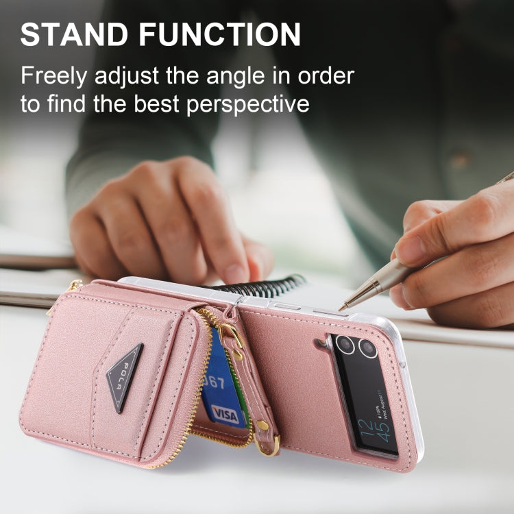 For Samsung Galaxy Z Flip3 5G POLA Multi-Card Slots Zipper Wallet Phone Case