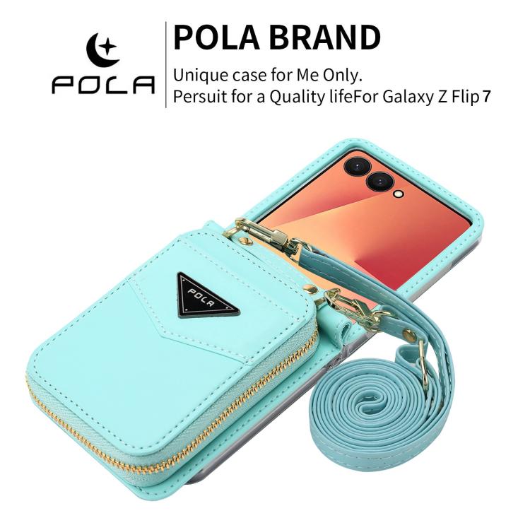 For Samsung Galaxy Z Flip7 5G POLA Multi-Card Slots Zipper Wallet Phone Case
