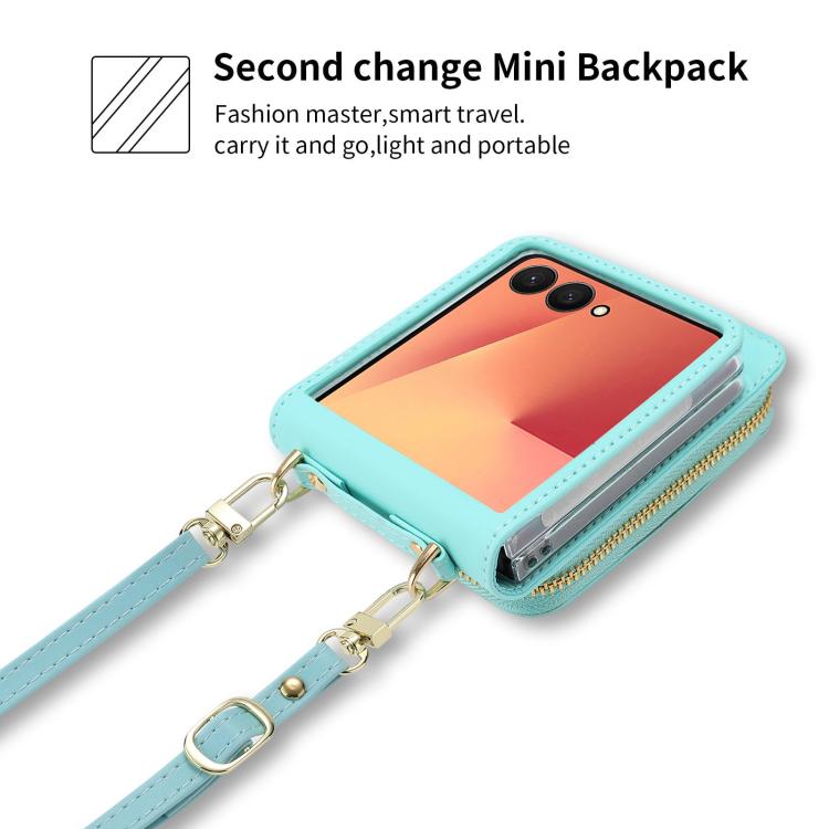 For Samsung Galaxy Z Flip7 5G POLA Multi-Card Slots Zipper Wallet Phone Case