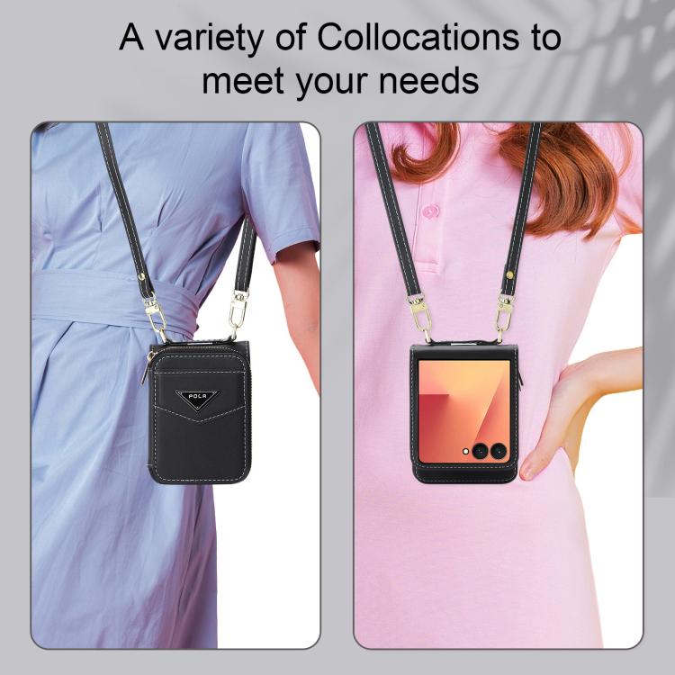 For Samsung Galaxy Z Flip7 5G POLA Multi-Card Slots Zipper Wallet Phone Case