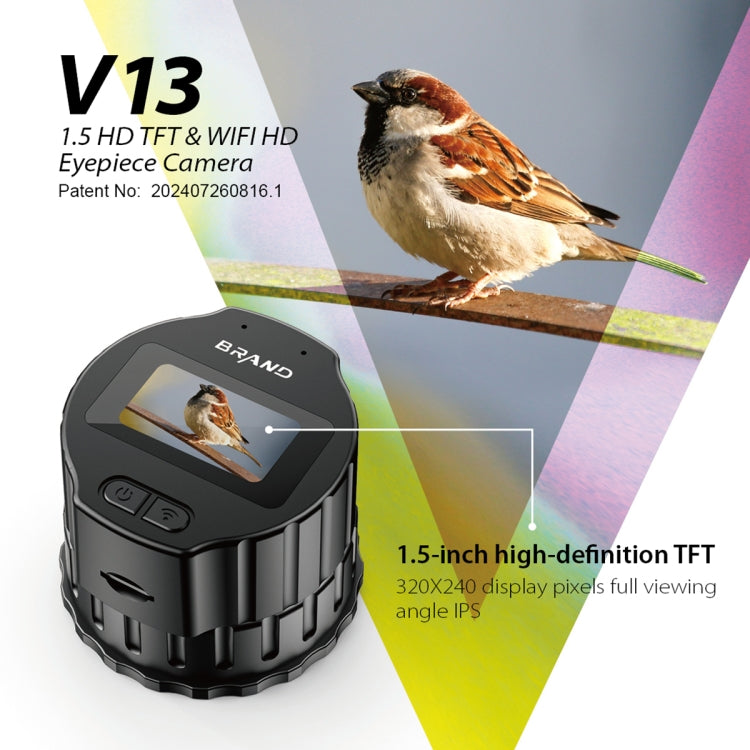 V13 1.5 inch TFT Screen WiFi HD Portable Eyepiece Camera - Black