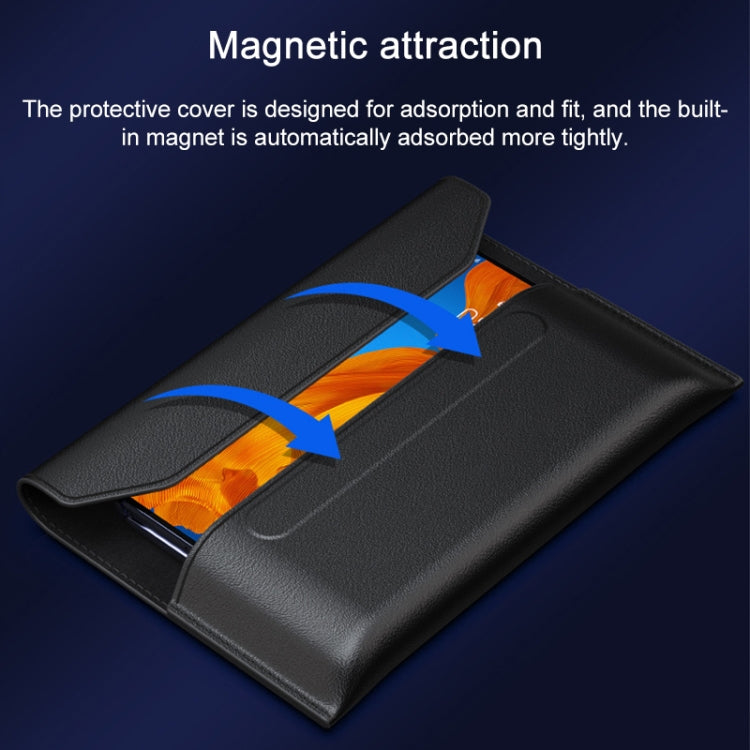 For Huawei Mate Xs / X Foldable Cowhide Leather Business Shckproof Horizontal Flip Case