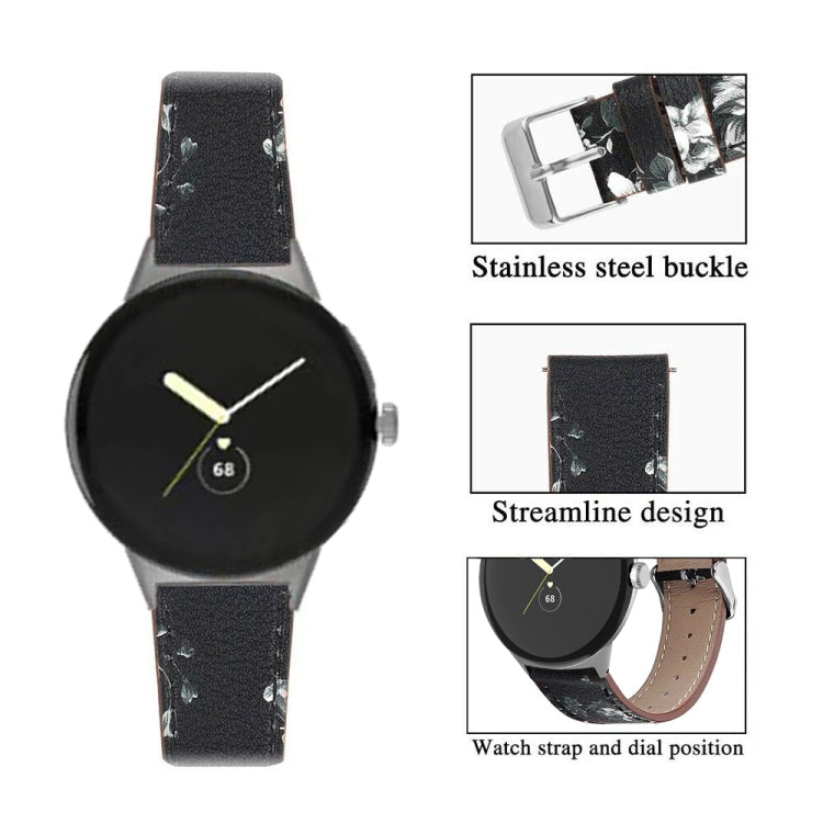 For Google Pixel Watch 4 / Watch 3 45mm Round Tail Genuine Leather Watch Band