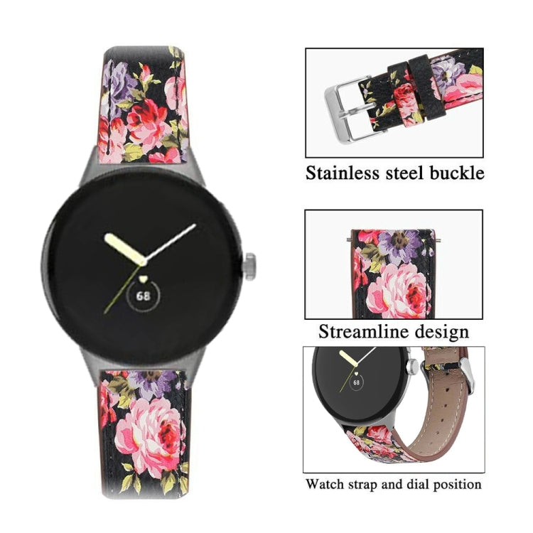 For Google Pixel Watch 4 / Watch 3 45mm Round Tail Genuine Leather Watch Band