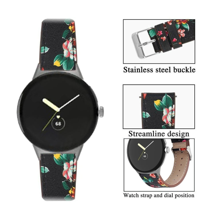 For Google Pixel Watch 4 / Watch 3 45mm Round Tail Genuine Leather Watch Band