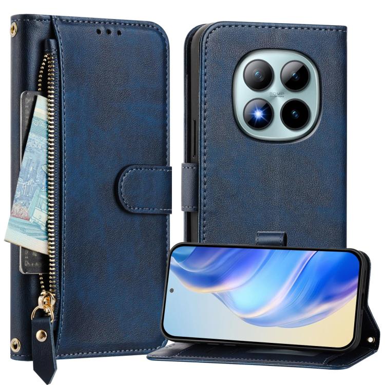 For Redmi Note 15 Pro+ 5G Global 163.3mm Multi-Card Slots Zipper Wallet Leather Phone Case