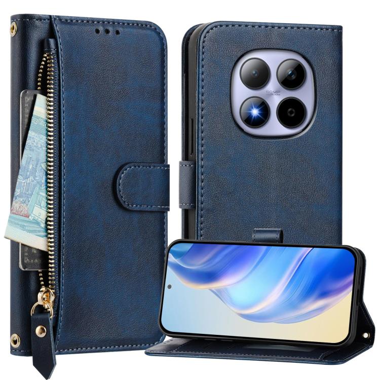 For Redmi Note 15 Pro 5G Global 163.6mm Multi-Card Slots Zipper Wallet Leather Phone Case