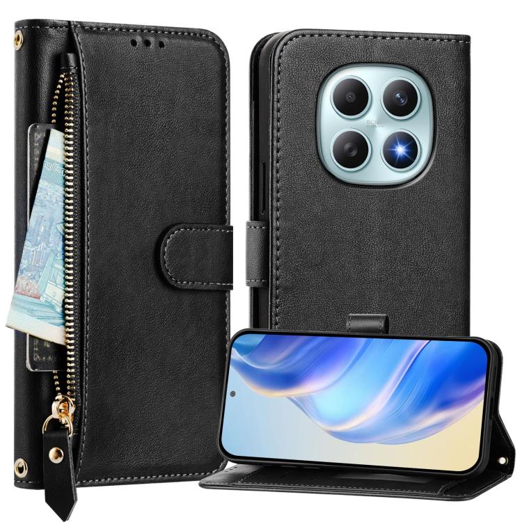 For Redmi Note 15 4G / 5G Global 164mm Multi-Card Slots Zipper Wallet Leather Phone Case