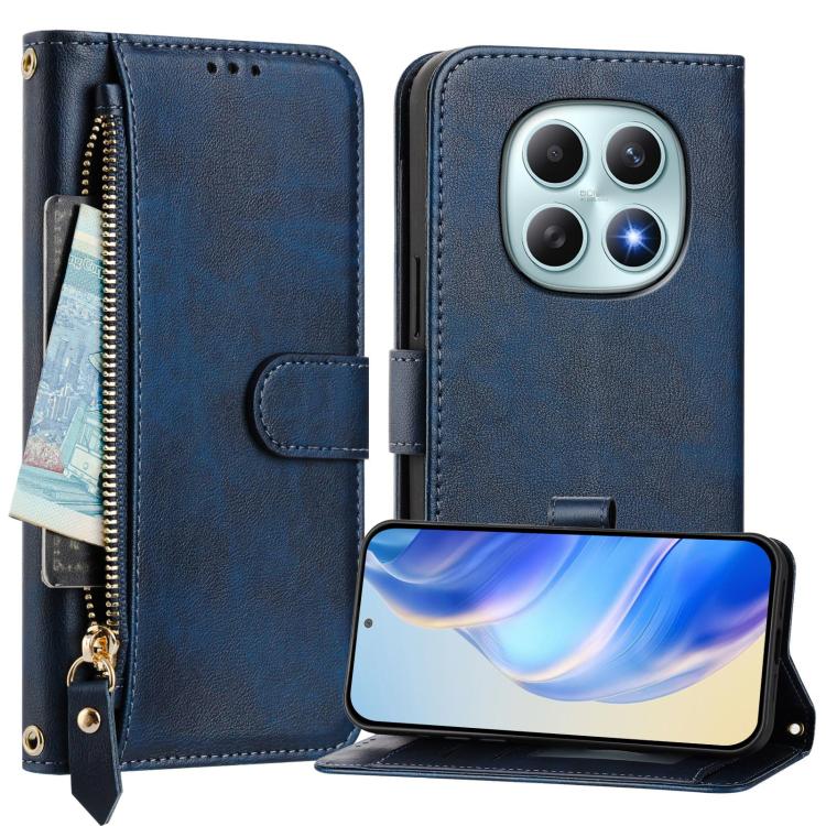 For Redmi Note 15 4G / 5G Global 164mm Multi-Card Slots Zipper Wallet Leather Phone Case