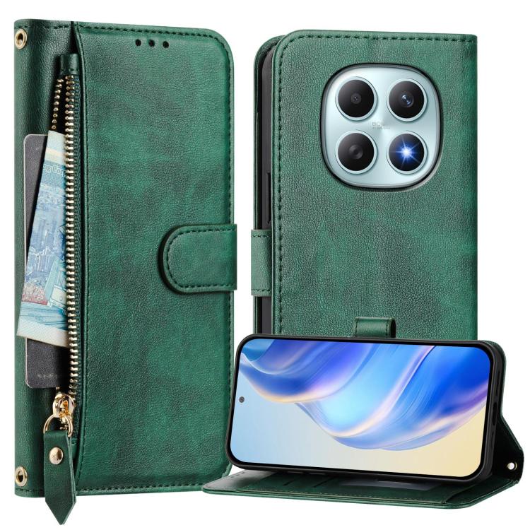For Redmi Note 15 4G / 5G Global 164mm Multi-Card Slots Zipper Wallet Leather Phone Case