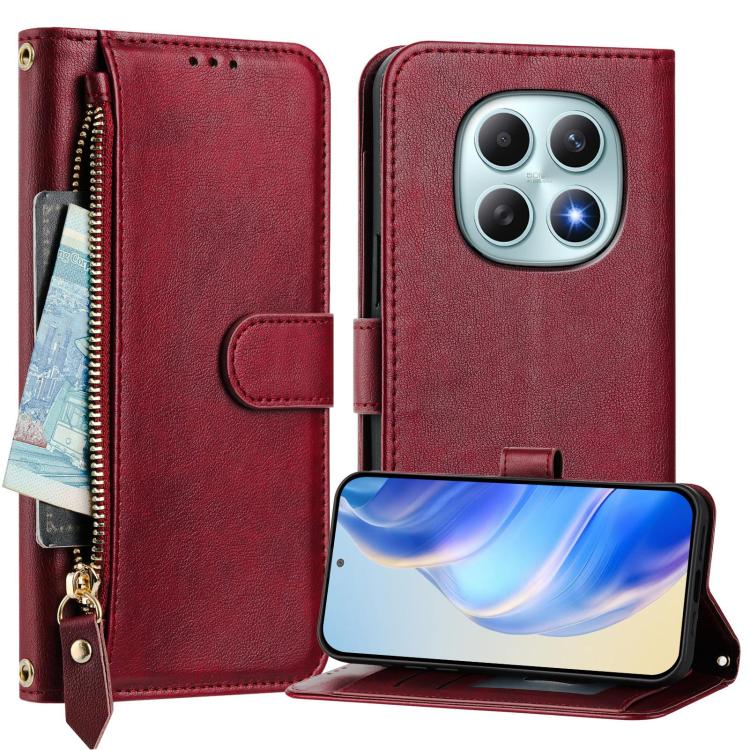For Redmi Note 15 4G / 5G Global 164mm Multi-Card Slots Zipper Wallet Leather Phone Case