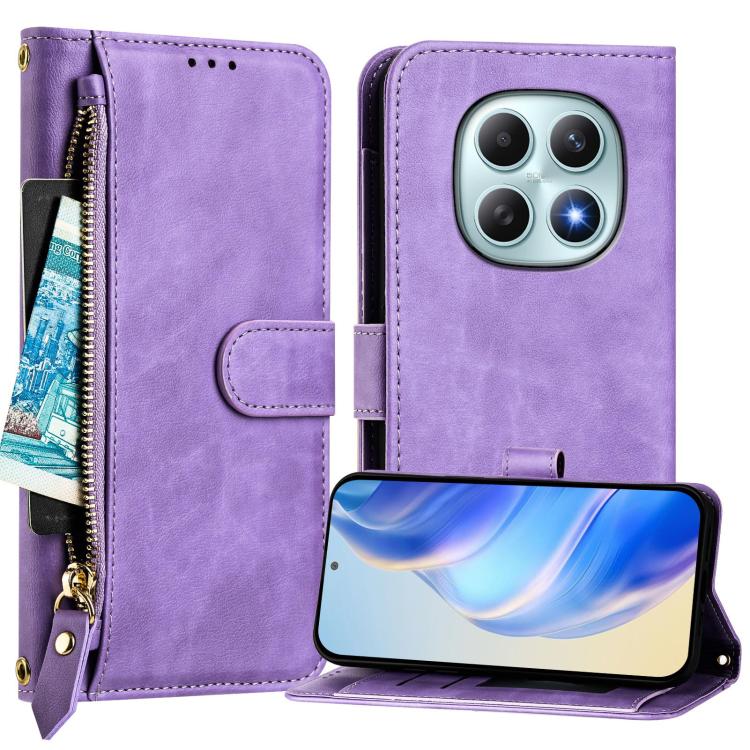 For Redmi Note 15 4G / 5G Global 164mm Multi-Card Slots Zipper Wallet Leather Phone Case