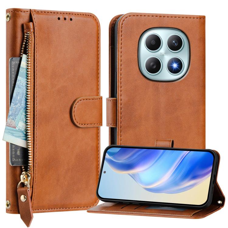 For Redmi Note 15 4G / 5G Global 164mm Multi-Card Slots Zipper Wallet Leather Phone Case