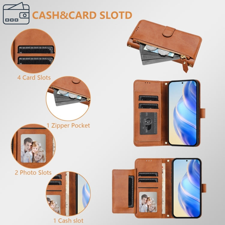 For Google Pixel 7 Multi-Card Slots Zipper Wallet Leather Phone Case
