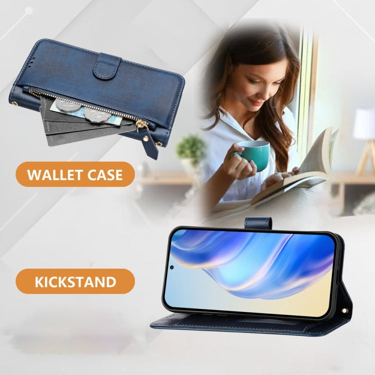 For Google Pixel 9a Multi-Card Slots Zipper Wallet Leather Phone Case