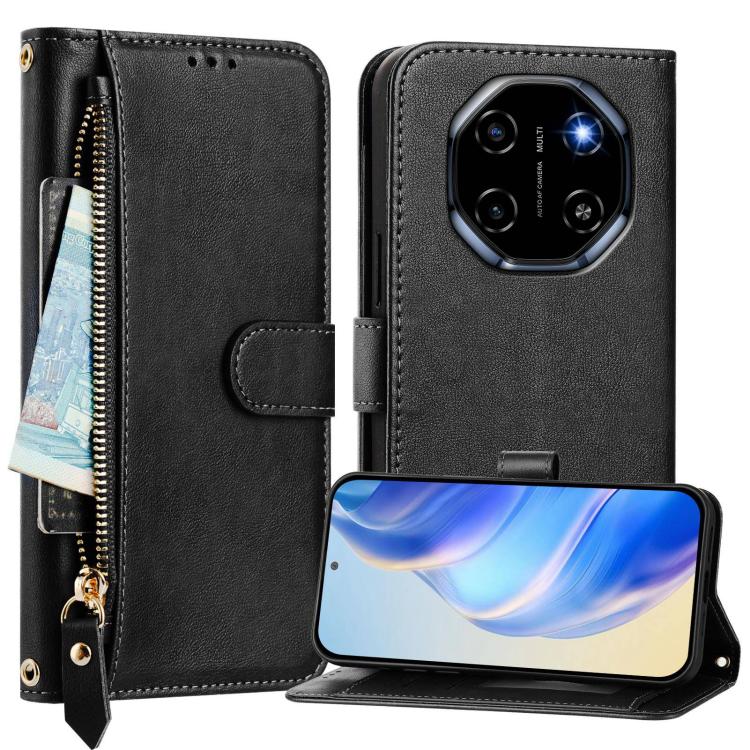 For Blackview Shark 6 Multi-Card Slots Zipper Wallet Leather Phone Case