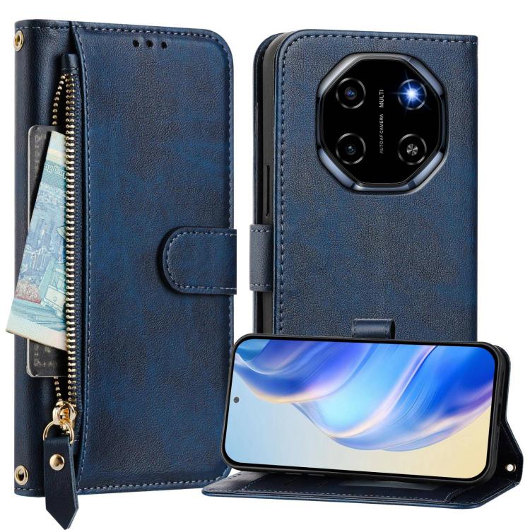 For Blackview Shark 6 Multi-Card Slots Zipper Wallet Leather Phone Case