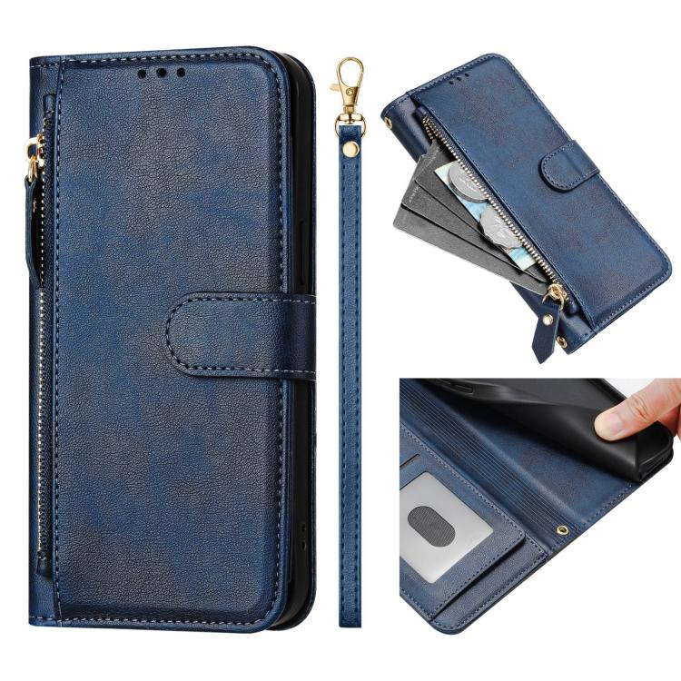 For Blackview Shark 6 Multi-Card Slots Zipper Wallet Leather Phone Case