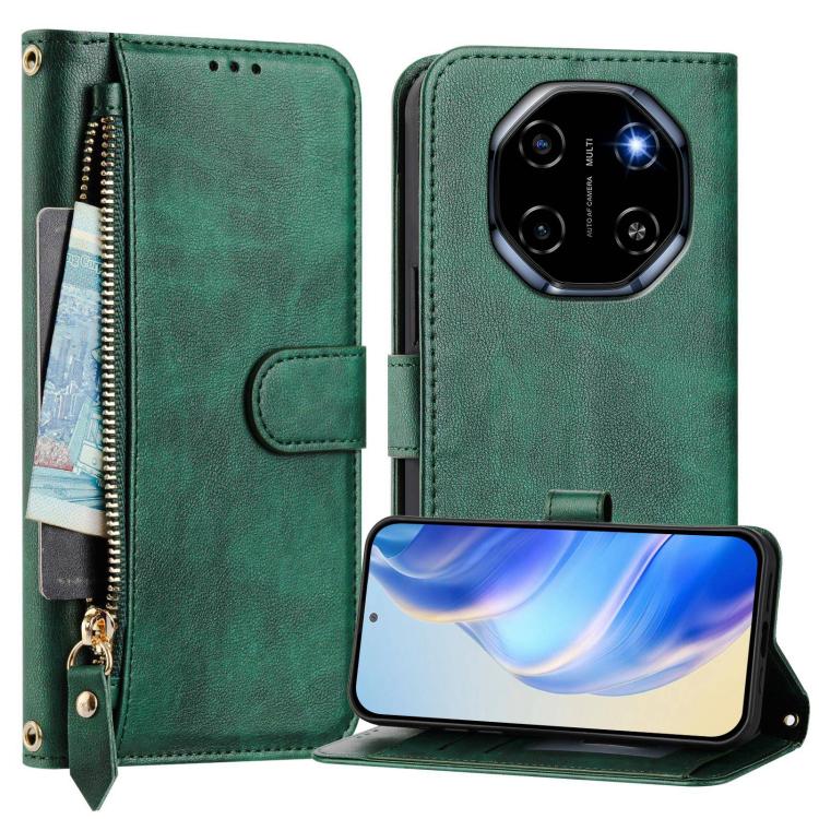 For Blackview Shark 6 Multi-Card Slots Zipper Wallet Leather Phone Case