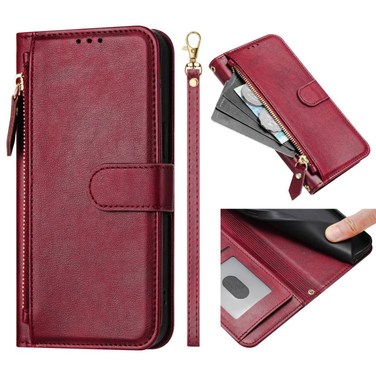 For Blackview Shark 6 Multi-Card Slots Zipper Wallet Leather Phone Case
